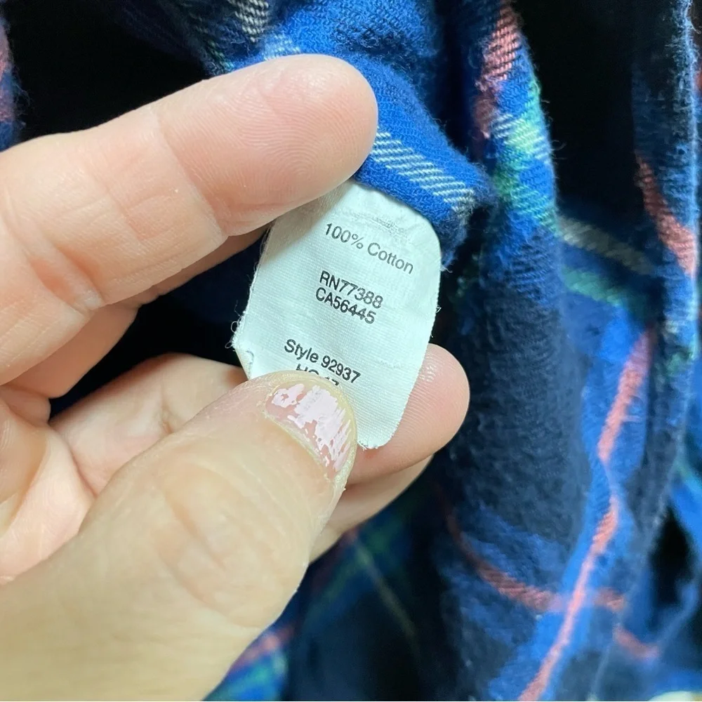 J. Crew Blue Plaid Flannel button down L